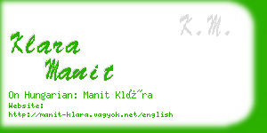 klara manit business card